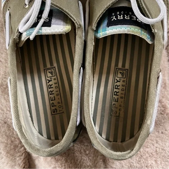 Sperry Topsider Canvas Plaid Boat Shoes - Size 7 - Picture 4 of 10